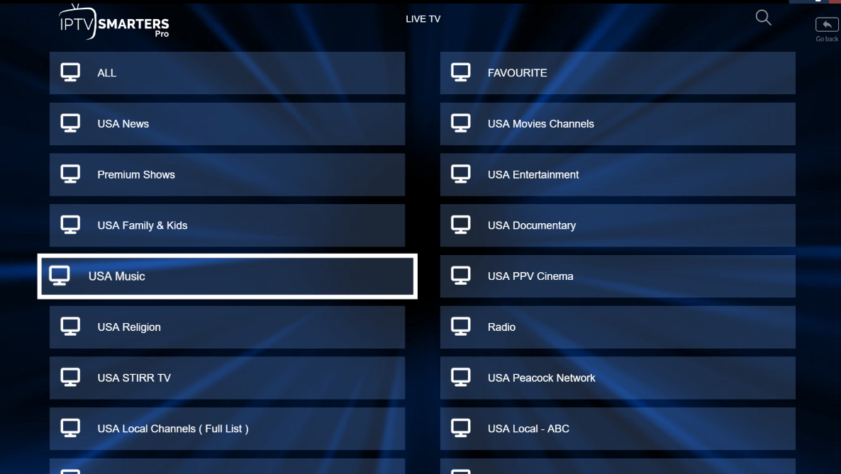 Select IPTV Category